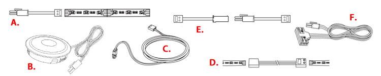 Different types of LED Lead Cords, Link Wires, and Jumpers