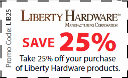 Liberty Coupon for 25% off Liberty hardware products - Coupon LIB25