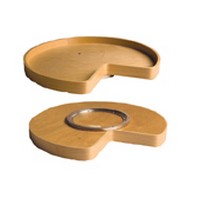 Omega National Products 32" Wood Kidney 2 Shelf Lazy Susan with Swivel Bearing Natural Maple T8332K30TRDCBMNL1 Questions & Answers