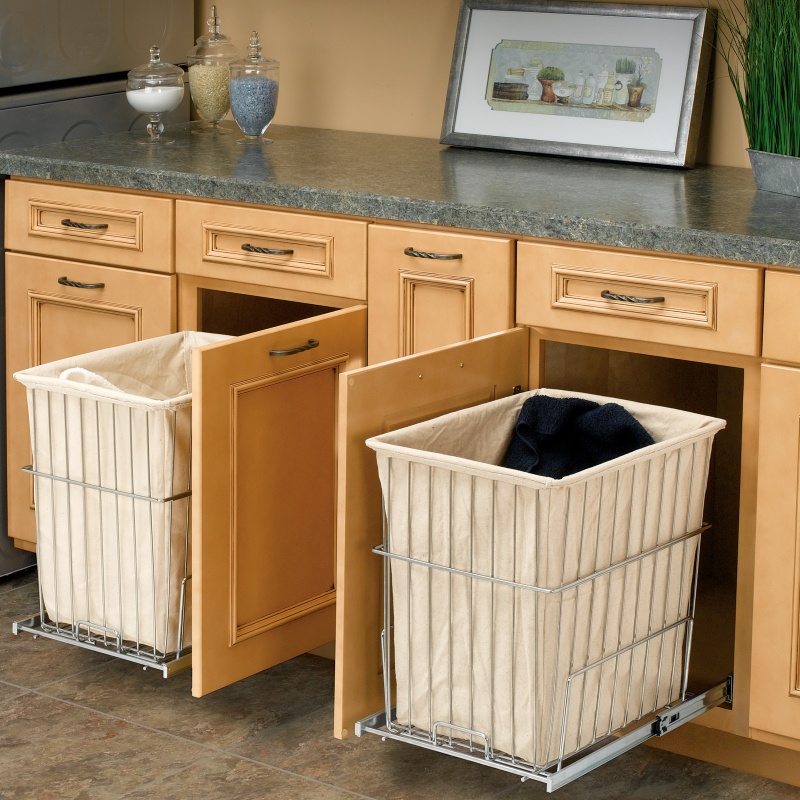 Rev-A-Shelf Wire Bottom Mount Hamper Pullout Chrome Rev-A-Shelf HRV-1520 S CR Questions & Answers
