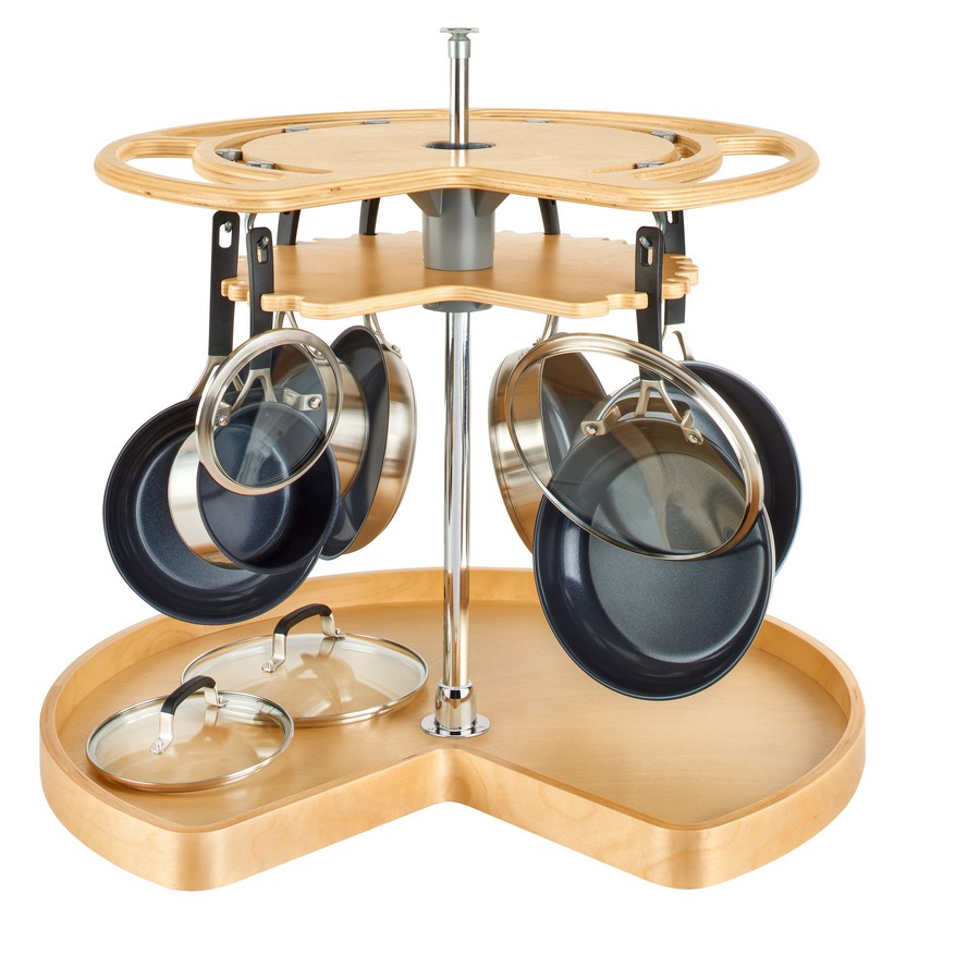 Rev-A-Shelf 32" Wood Kidney Not So Lazy Susan Organizer Two Shelf Set Natural Maple Rev-A-Shelf NSLS-KM-32S-7 Questions & Answers