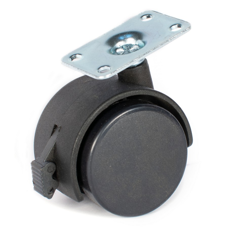 2" Light Duty Plate Mount Twin Wheel Swivel Caster With Brake Black DH Casters C-T20P2BKB Questions & Answers