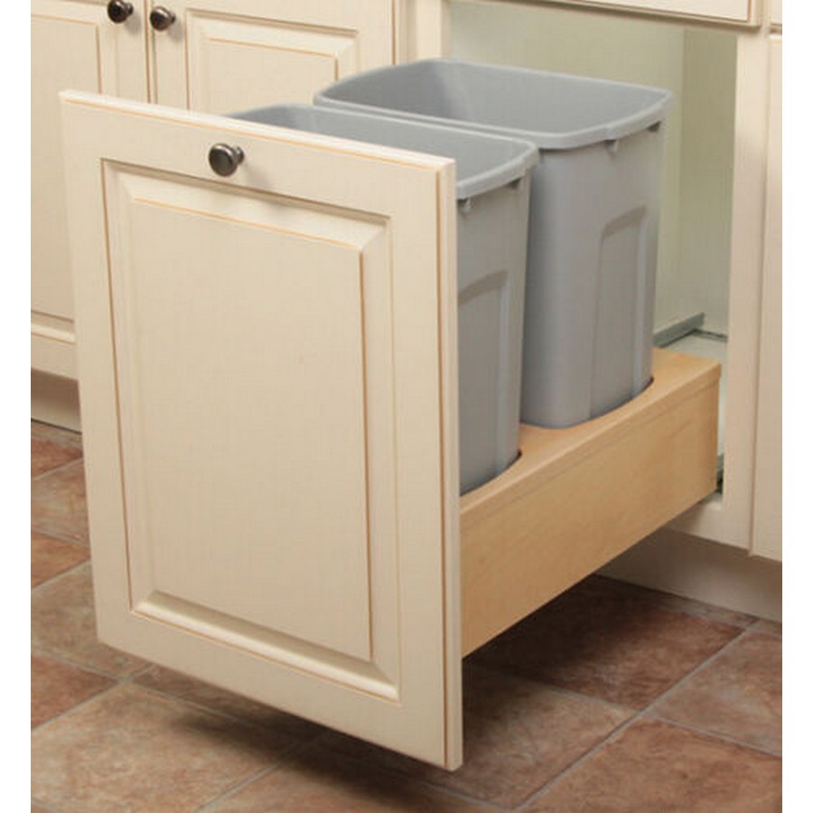 WUSC 15" Double 35 Quart Bottom Mount Waste Container Platinum Knape and Vogt WUSC15-2-35PT Questions & Answers