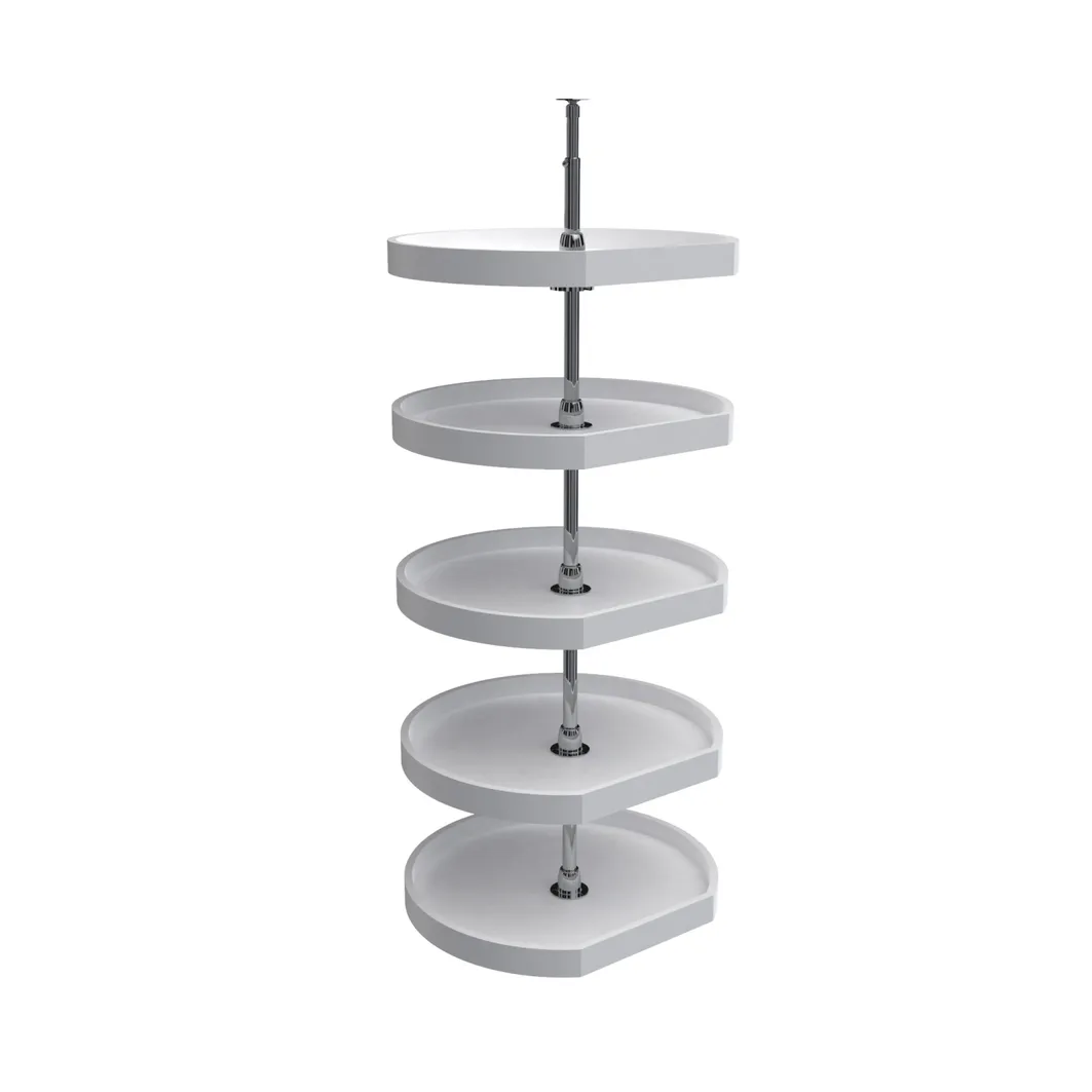 Rev-A-Shelf 22" Polymer D-Shape 5 Shelf Only Lazy Susan White Independently Rotating Rev-A-Shelf 6265-22-11-52 Questions & Answers