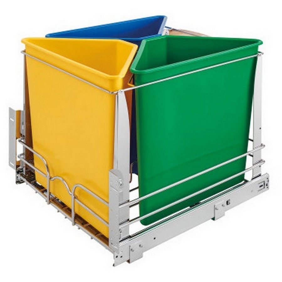 Rev-A-Shelf 5BBSC Triple 25 Quart Bottom Mount Recycling Center Multi-Color Rev-A-Shelf 5BBSC-WMDM24-C Questions & Answers