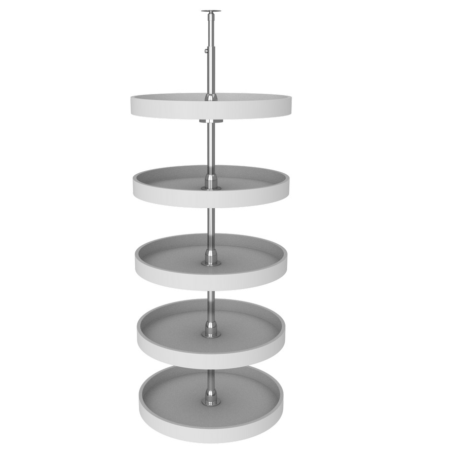 Rev-A-Shelf 20" Polymer Pantry Full Circle 5 Shelf Lazy Susan White Independently Rotating Rev-A-Shelf 6065-20-11-52 Questions & Answers