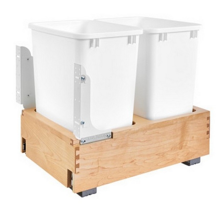 Rev-A-Shelf 4WC 35 Quart Double Bottom Mount Waste Container Maple Rev-A-Shelf 4WC-18DM2 Questions & Answers