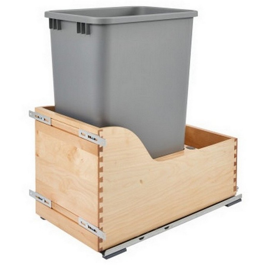 Rev-A-Shelf 4WCSC Single 50 Quart Bottom Mount Waste Container Maple Rev-A-Shelf 4WCSC-1550DM-1 Questions & Answers