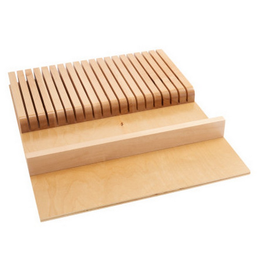 What is the minimum cabinet opening height needed for the knife organizer?