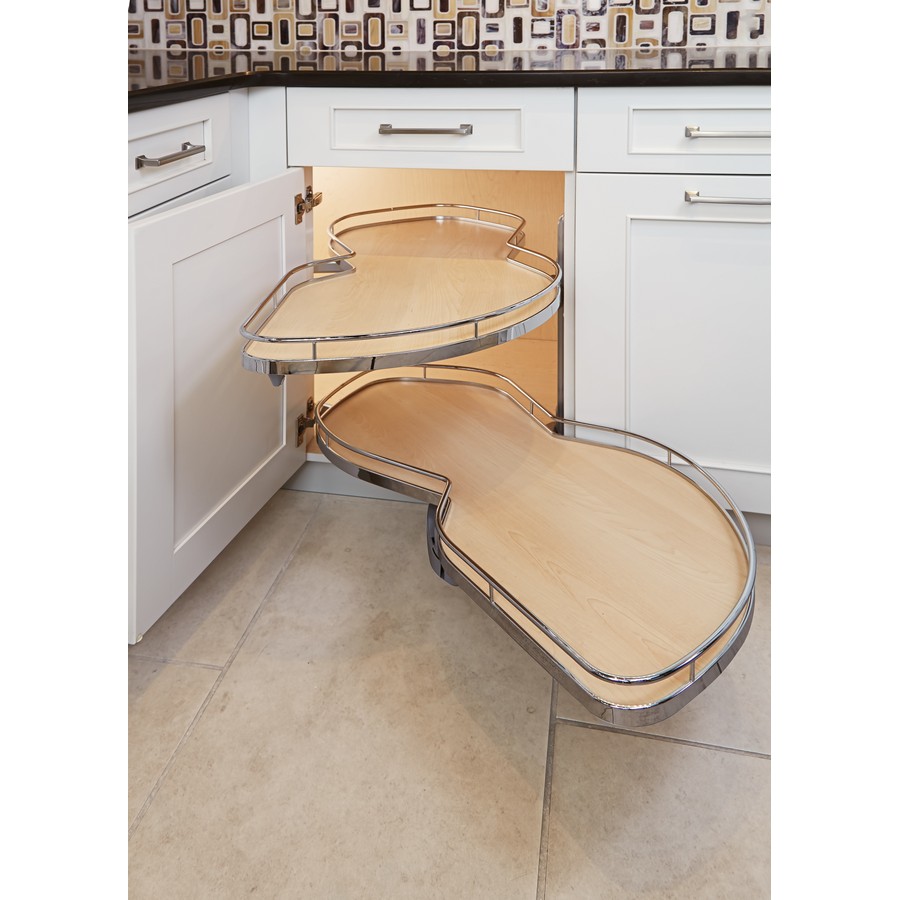 LeMans II Arena Classic Right Swinging 2 Shelf Blind Corner Kit 50er Chrome/Maple Kessebohmer Questions & Answers