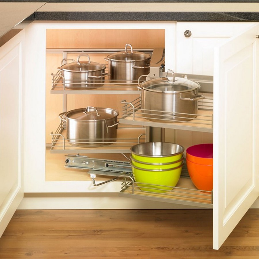 15-5/8" Magic Corner II Right Swing Blind Corner Pull-Out Chrome/Maple Kessebohmer Questions & Answers