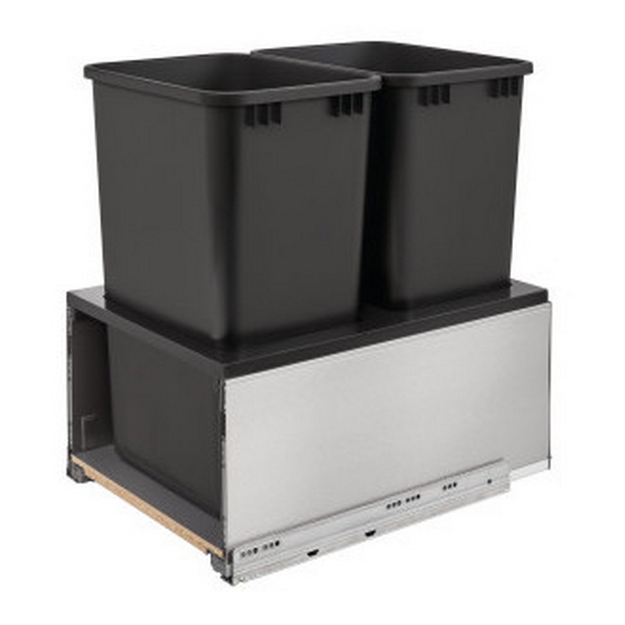 Rev-A-Shelf 5LB Double 50 Quart LEGRABOX Bottom Mount Waste Container Stainless Steel Rev-A-Shelf 5LB-1850SSBL-218 Questions & Answers