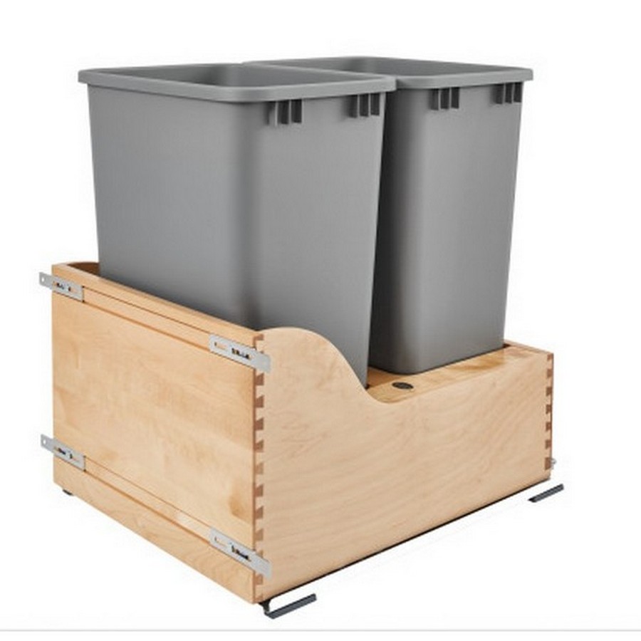 My customer would like white trash bins and I don't see that as an option.  If I need to order them separately, which ones do I need to get so the they fit the unit?  Also what is the acutal width of the maple box for the 4WCSC-2150DM-2-12.  I'm pulling out a trash compactor and only have 18-1/4" to work with if a build a frameless cabinet I will b down to between 17-16-1/2" depending on what thickness cabinet box material I use.
