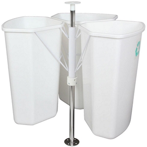 Triple 32 Quart Revolving Recycling Center White Knape and Vogt RRC28K-W Questions & Answers