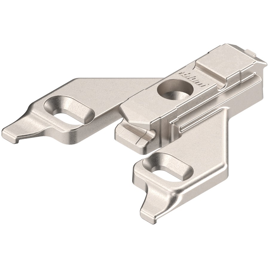 What type of fixing does the mounting plate use?