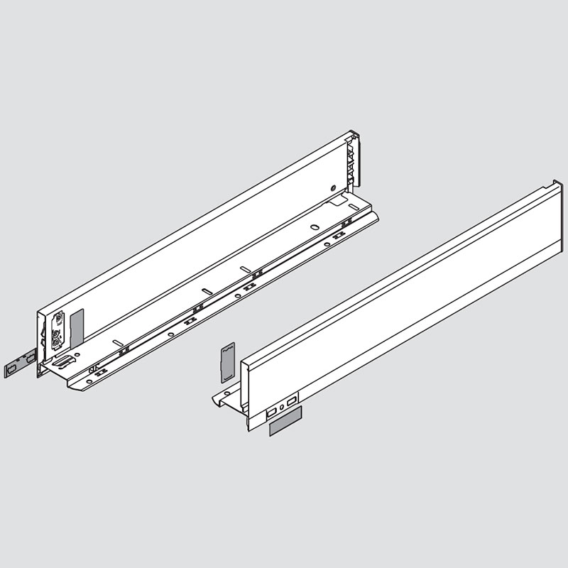 does Blum 770M5502I include front brackets for the drawer front and rear brackets for the back panel of the drawer