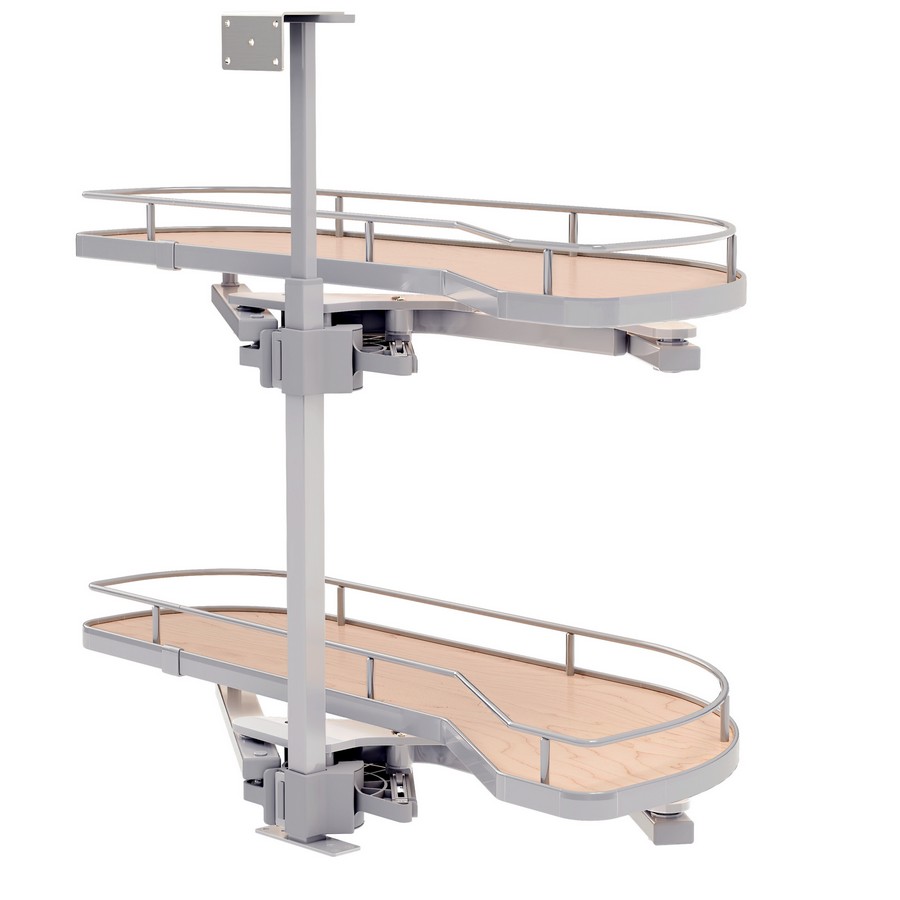 Rev-A-Shelf 12" Two-Tier Solid Bottom Girasolo Right Opening/Left Blind Corner Cabinet Maple Rev-A-Shelf 587-12-RMP Questions & Answers