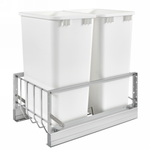 Rev-A-Shelf 5349 Double 50 Quart Bottom Mount Waste Container Aluminum Rev-A-Shelf 5349-2150DM-2 Questions & Answers