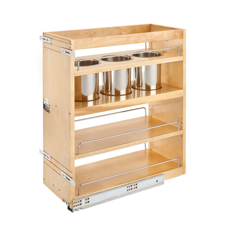Rev-A-Shelf 10-1/2" Base Cabinet Organizer with 3 Utensil Bins Natural Maple Bottom & Side Mount Rev-A-Shelf 449UT-BCSC-10C Questions & Answers