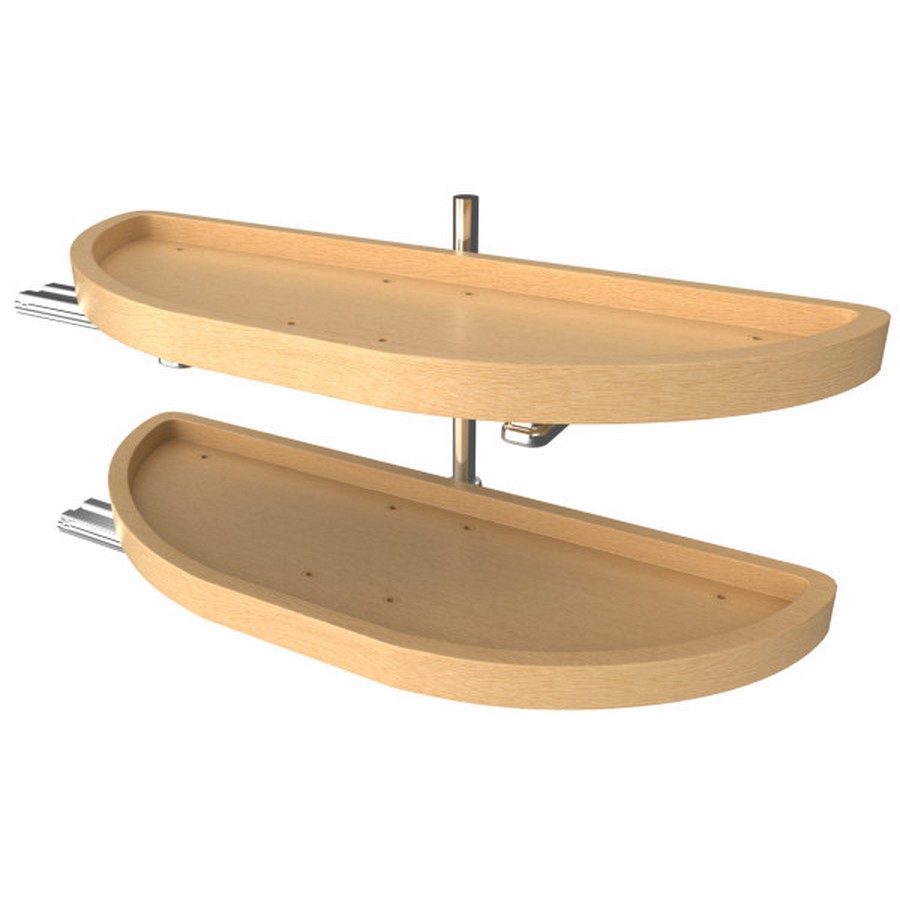 Rev-A-Shelf 32" Wood Half Moon 2 Shelf Pivot and Slide Lazy Susan Natural Maple Rev-A-Shelf 4WLS882-32-570 Questions & Answers
