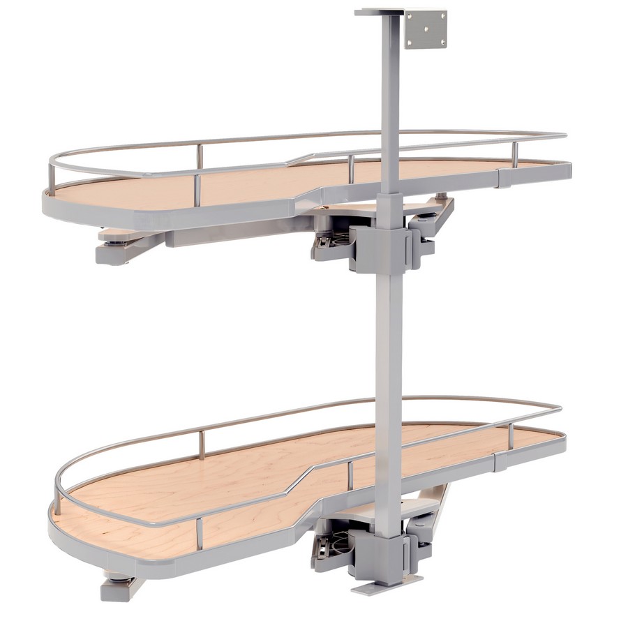 Rev-A-Shelf 18" Two-Tier Solid Bottom Girasolo for Left Opening/Right Blind Corner Cabinet Maple Rev-A-Shelf 587-18-LMP Questions & Answers