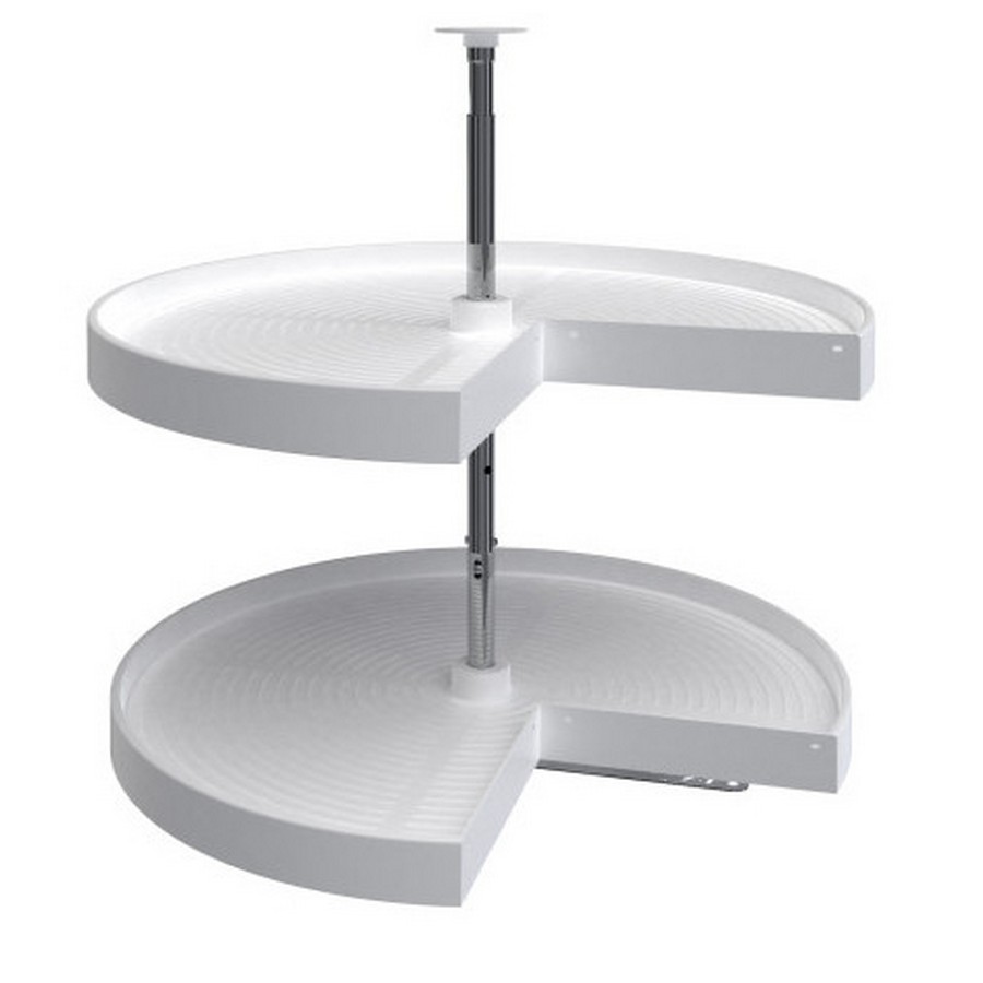Rev-A-Shelf 28" Polymer Pie-Cut 2 Shelf Lazy Susan White Dependently Rotating Rev-A-Shelf LD-2942-28-11-1 Questions & Answers