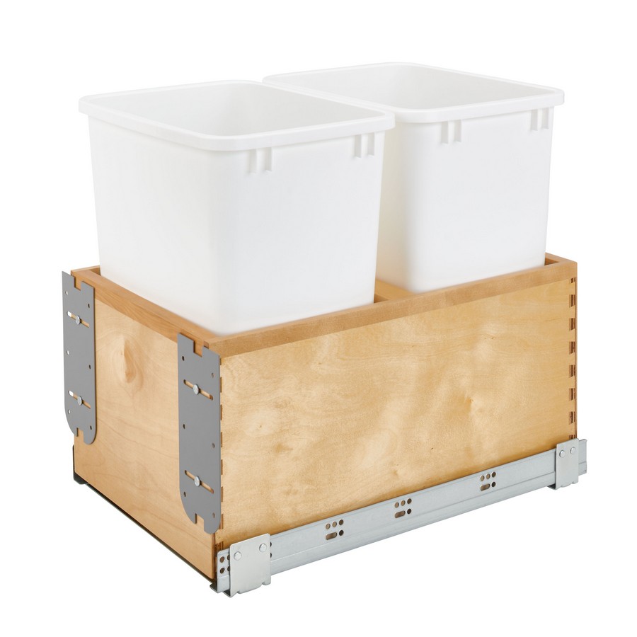 What kind of slides does the waste container use?