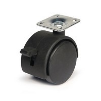 2" Light Duty Plate Mount Twin Wheel Swivel Caster With Brake Black DH Casters C-T20P1BKB Questions & Answers