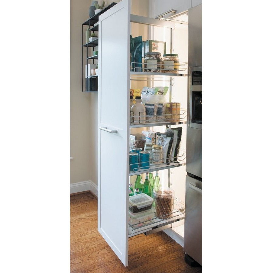 74-3/4" - 90-1/2" Dispensa Arena Classic Pantry Pull-Out (6) 14" Shelves Chrome/White Kessebohmer Questions & Answers