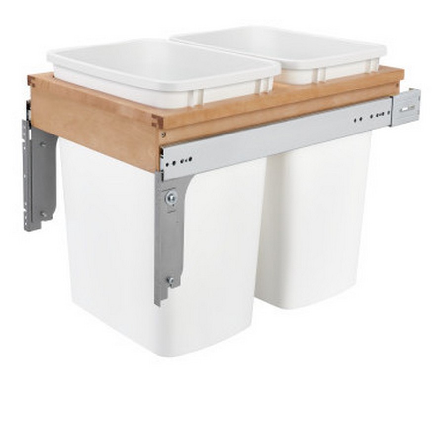 What type of slide motion does the waste container have?