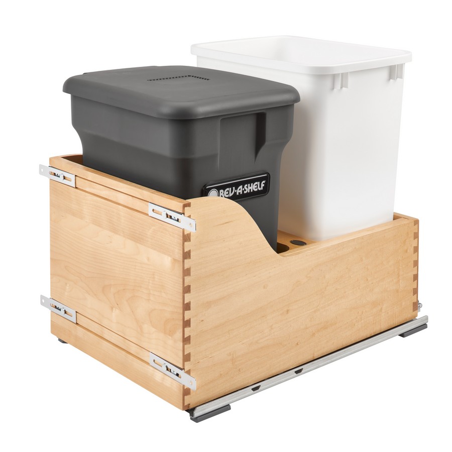 Rev-A-Shelf 4WCSC Single 35 Quart Bottom Mount Waste Container and Compost Bin Natural Maple Rev-A-Shelf 4WCSC-1835CKOG-2 Questions & Answers