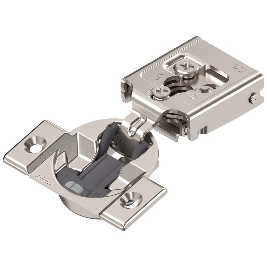 Blum 39c hinges:  with door at 90-105 degrees open, how much does the door protrude into cabinet opening