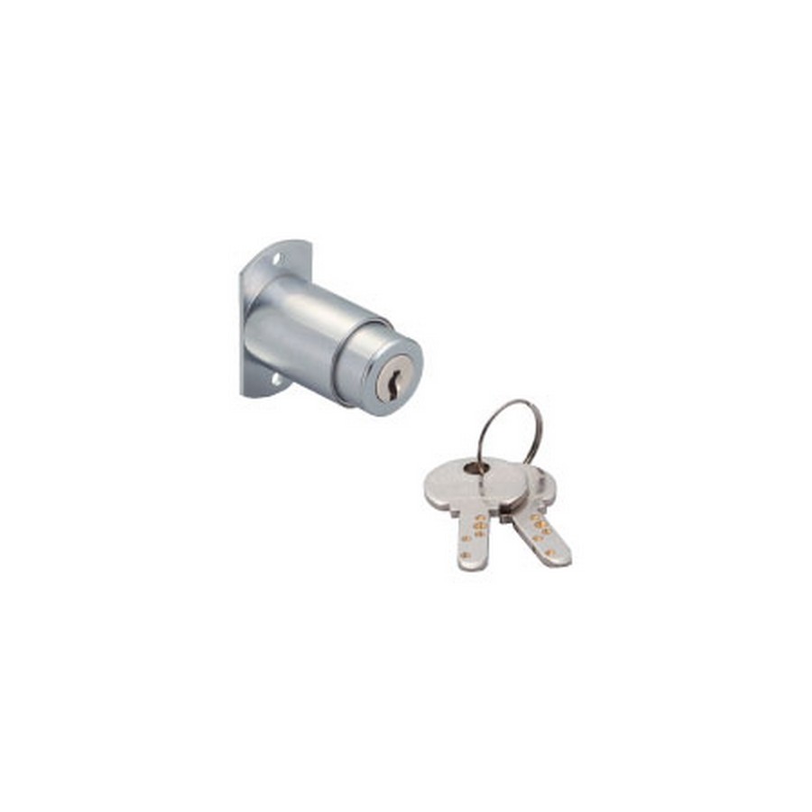 Does the receiving thimble that mounts in the back door come with this lock and if not what size do I need?