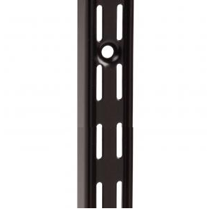 What is the screw hole spacing on the standard? Specifically, how inset from the end of the standards are the top and bottom screw holes, and what is the spacing of the interior screw holes?