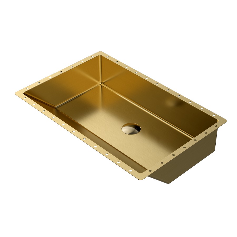 23-5/8" Cinox Stainless Steel Rectangular Undermount Vanity Sink Gold Karran CCU400G Questions & Answers