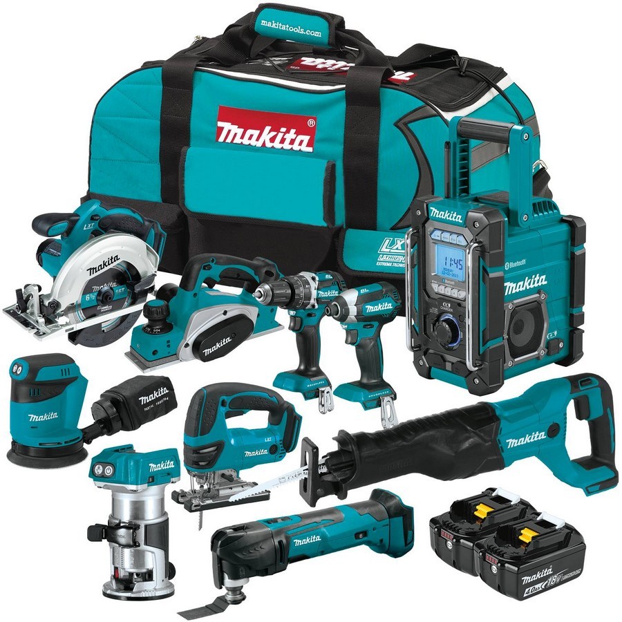 18V LXT Lithium-Ion Cordless 10-Piece Woodworking Combo Kit Makita XT1001SM Questions & Answers