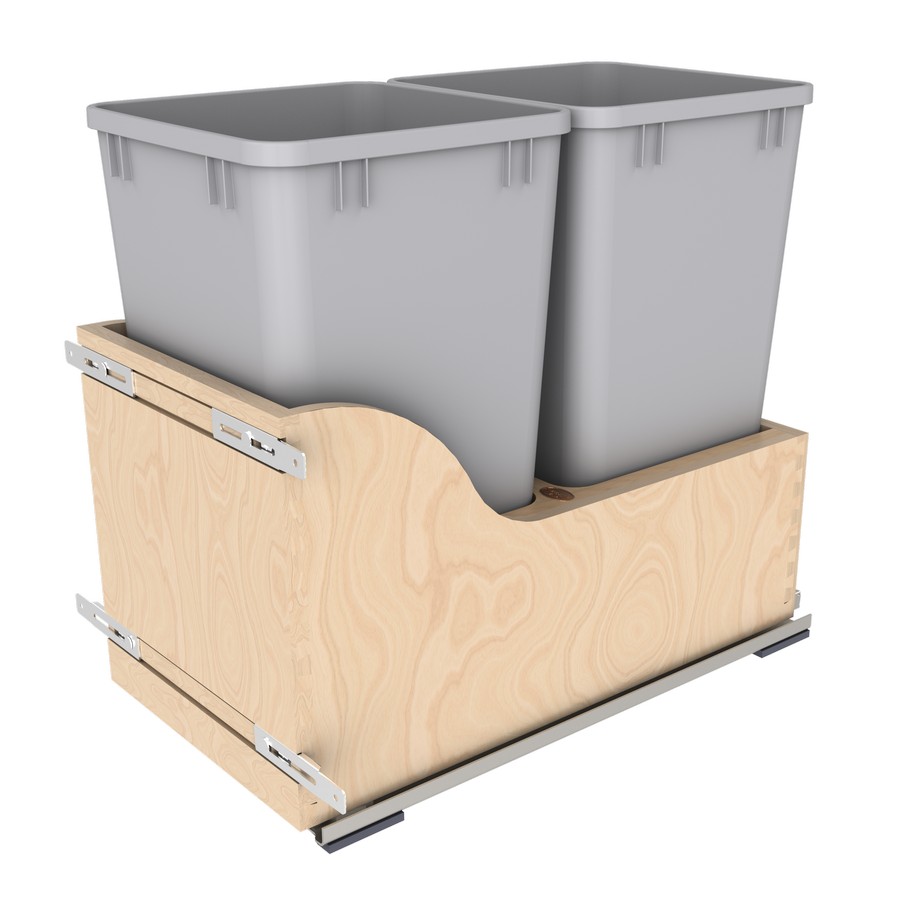 Rev-A-Shelf Double 27 Quart Bottom Mount Waste Container Maple Rev-A-Shelf 4WCSC-1527DM-2 Questions & Answers