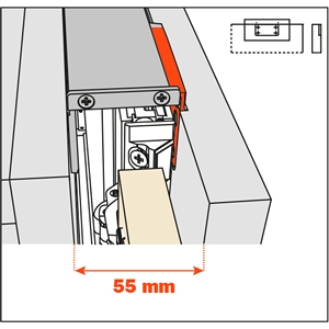 Salice Pocket Door Lateral Kit 55mm for Cabinet Depth 650-9000mm, YE55KIT0006 Questions & Answers
