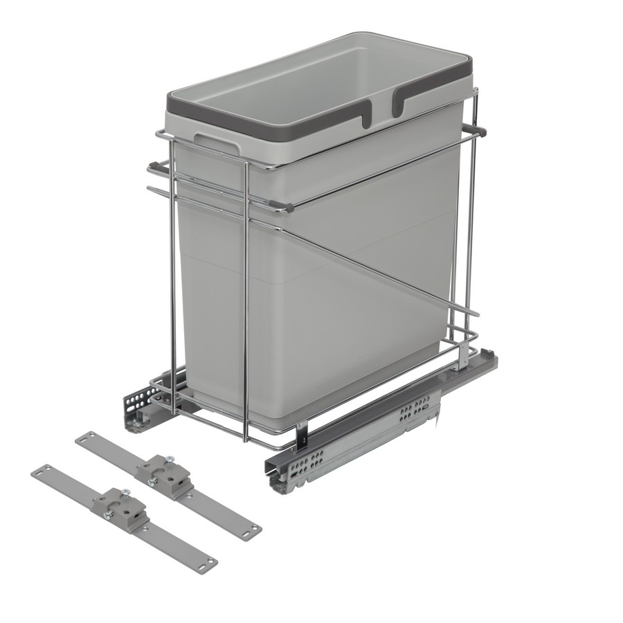 Salice 12" Bottom Mount Single 35 Quart Trash Pullout Silver Salice QPAM12135CR Questions & Answers