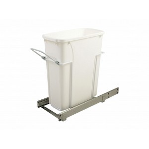 SCB 9" Single 20 Quart Bottom Mount Waste Container White Knape and Vogt SCB9-1-20WH Questions & Answers