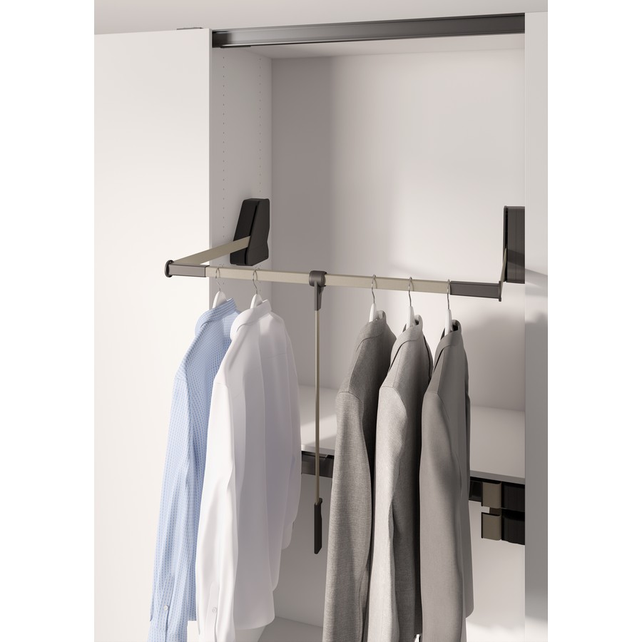 CONERO Classic Wardrobe Lift 38-5/8" - 45-7/8" Powder Black 30 lb Capacity Kessebohmer Questions & Answers