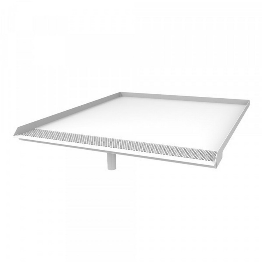 Open Front Washer Trench Drain Pan 34" x 30" x1" White Killarney Metals KM-08658 Questions & Answers