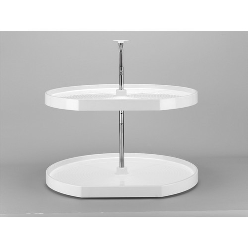 Rev-A-Shelf 32" Polymer D-Shape 2 Shelf Lazy Susan White Independently Rotating Rev-A-Shelf LD-2262-32-11-1 Questions & Answers