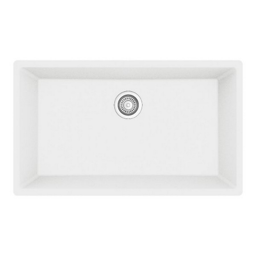 32-1/2" Undermount Large Single Bowl Quartz Kitchen Sink White Karran QU-812-WH Questions & Answers