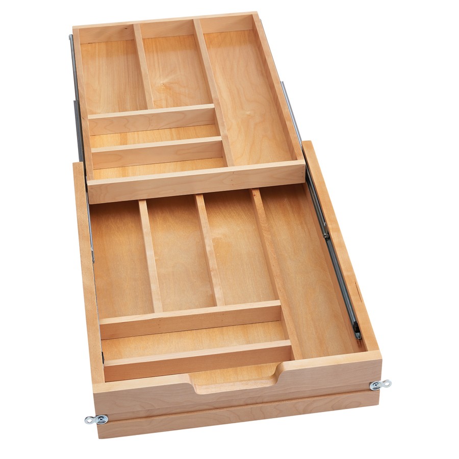 Rev-A-Shelf 18" Frameless Two Tiered Cutlery Drawer with Soft-Close Slides Maple Rev-A-Shelf 4WTCD-419HFLSC-1 Questions & Answers
