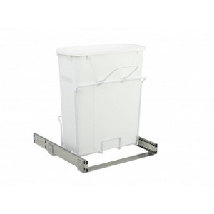 SCB 15" Single 20 Quart Bottom Mount Waste Container White Knape and Vogt SCB15-1-20WH Questions & Answers
