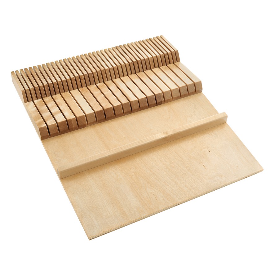 Rev-A-Shelf 18-1/2"W Double Knife Block Drawer Insert Natural Maple Rev-A-Shelf 4WDKB-1 Questions & Answers