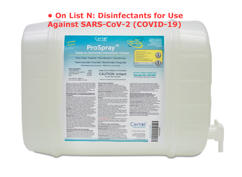 ProSpray Surface Disinfectant 5 Gallon Refill Jug with Spigot Certol Questions & Answers