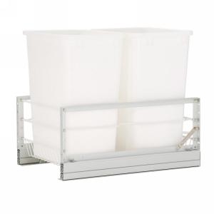 Can you convert Rev-A-Shelf 5349-1527DM-2 Double Trash Pull-Out 27 Qt., Bottom Mount, White to a single.  We have it installed but don't like the odd trash can sizes.