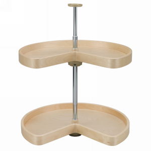 Rev-A-Shelf 24" Banded Wood Kidney 2 Shelf Lazy Susan Independently Rotating Natural Maple Rev-A-Shelf LD-4BW-472-24-1 Questions & Answers